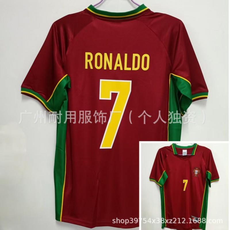 Retro Portugal Jerseys Commemorative Version No. 7 17 C Ronaldo Football Uniform Classic