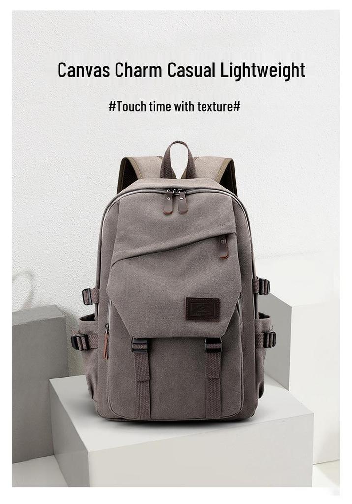 Casual Large Capacity Canvas Backpack for Women & Men - Travel, Work & Laptop Double Shoulder Bag