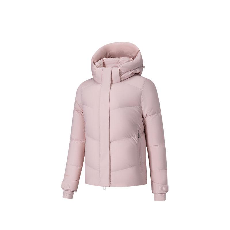 Anta Champion All-Weather Series Hooded Casual Versatile Solid Color Short Zip Down Jacket Women Jackets 162540907-3