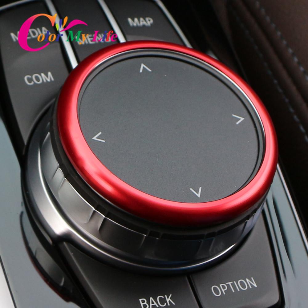 Aluminum Alloy Car Center Console Ring Multimedia Knob Button Sticker Trim for BMW 5 Series G30 X3 G01 2018 - 