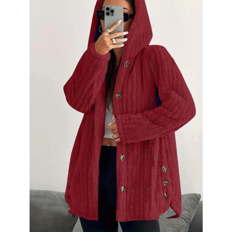 IHUASU Vestes et Manteaux Longues pour Femmes Vintage Décontractés Couleur Unie Imprimé Automne Hiver Design Unique