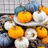 12Pcs Mini Artificial Pumpkins Fall Table Decor Fill Vases Halloween Decorations