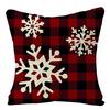 Christmas Plaid Linen Pillowcase Festive Home Decoration Gift Sofa Pillow Cushion Cover