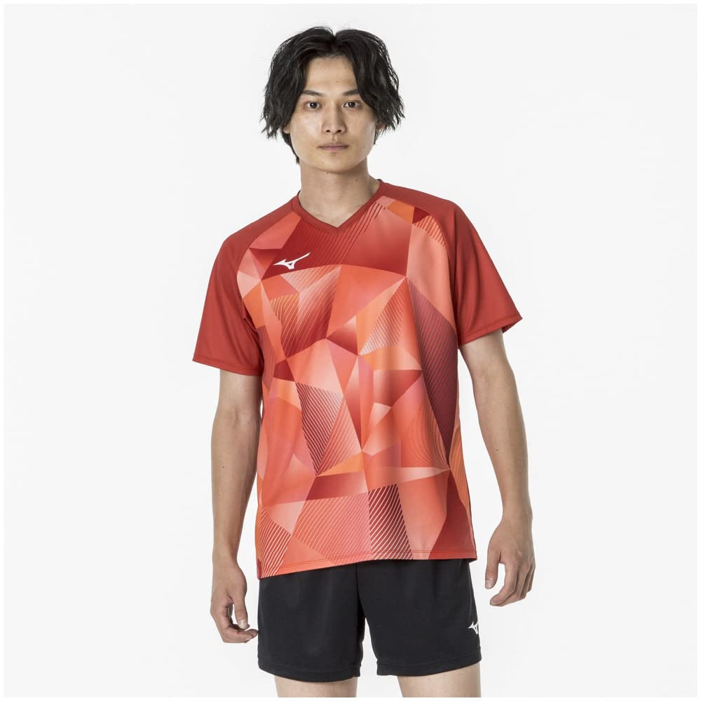 Table Tennis Game Short JTTA Soleil 2XL Shirt, Sleeve, V-Neck, Unisex, Moisture-Wicking, Quick-Drying, Certified, 82JAA001, Orange,