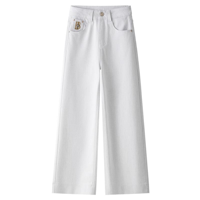 

Women s White 2025 Spring/Fall High Street Wide-Leg Slimming Jeans S