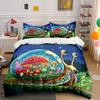 Snail Mushroom Fantasy Decoration Set Soft Skin-Friendly Bedding Set Includes 1 Duvet Cover And 2 Pillowcase Gift