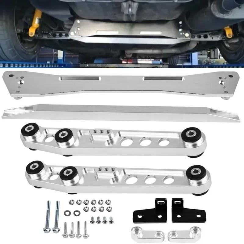 Aluminum Racing Lower Control Arms LCA+Rear Lower Tie Bar+Rear Subframe Brace For Honda Civic CX DX EX 1992-1995 Car Accessory