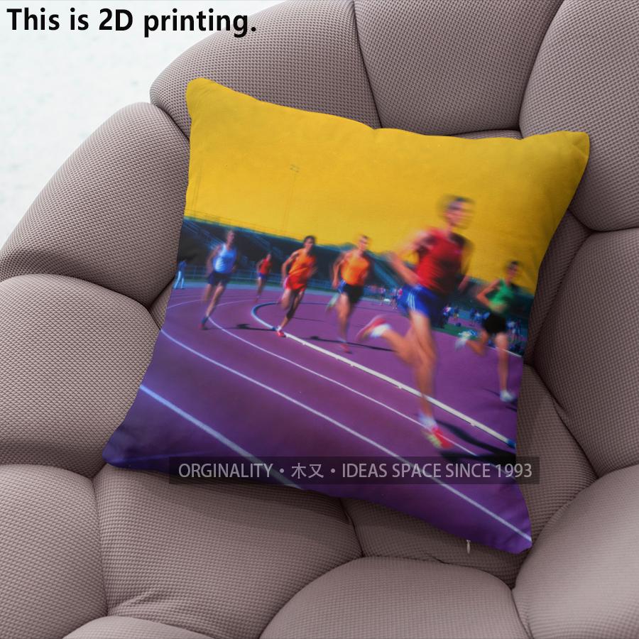 Track  Field Sports Throw Pillow Covers Pattern Cushion Cover Suitable for Sofa Bedroom Car Pillow Cover 40x40cm