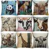 Animal Flowers Throw Pillow Covers with Digital Printing of Short Plush Fabric Carshaped Sofa Cushion for Office Home Decor