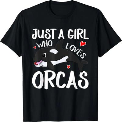 Nur ein Mädchen, das Orcas liebt Niedliches Schwertwal-Geschenk Damen-T-Shirt