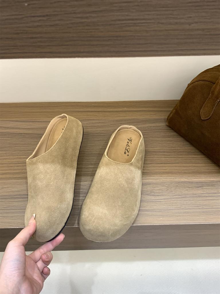 Inner Heightening Birkenstock Shoes Bag Head Half Slippers Women's Shoes 2025 Autumn Outer Wear Platform Birkenstock Shoes Single Shoes