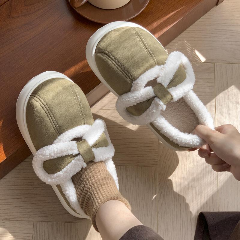Bag Heel Cotton Slippers Winter Wear Versatile Fashion Thick-soled Lamb Wool Indoor Home Thermal Velvet Cotton Shoes