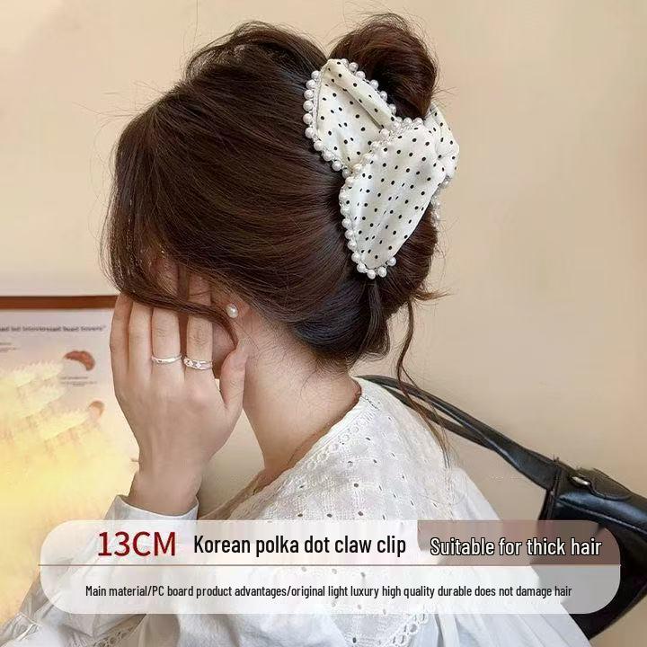 Korean Pearl Polka Dot Triangle Hair Clip: Elegant 2025 Women's Updo Accessory