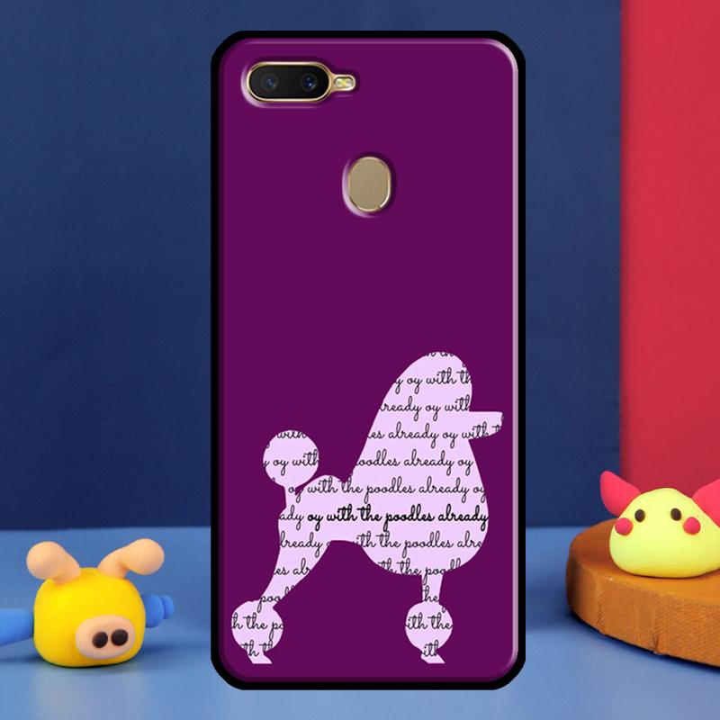 Cartoon Poodle Dog Case For Oppo A91 A5 A9 A16 A76 A96 A58 A78 A98 A52 A72 A74 A94 A54 S A57 A77 A15 A17 Cover