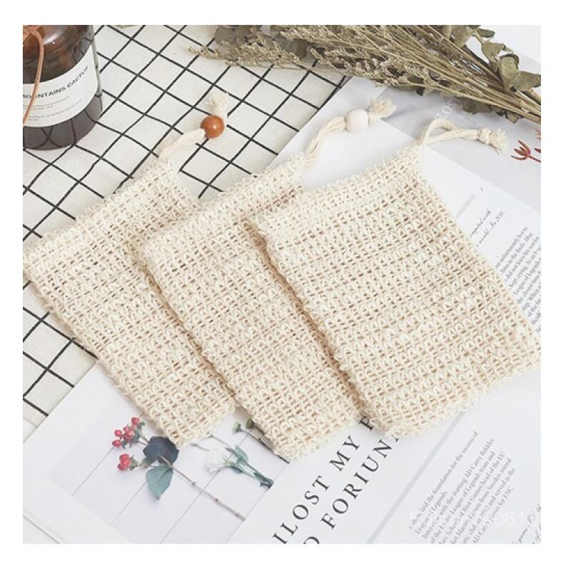 Natural cotton soap net, bubble net, zero-waste bubble net pouch Natural soap net