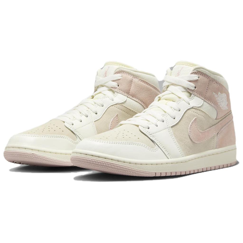 Air Jordan 1 Mid SE Seersucker Women Sneakers Cream Coconut-Milk Sail FQ1926-161