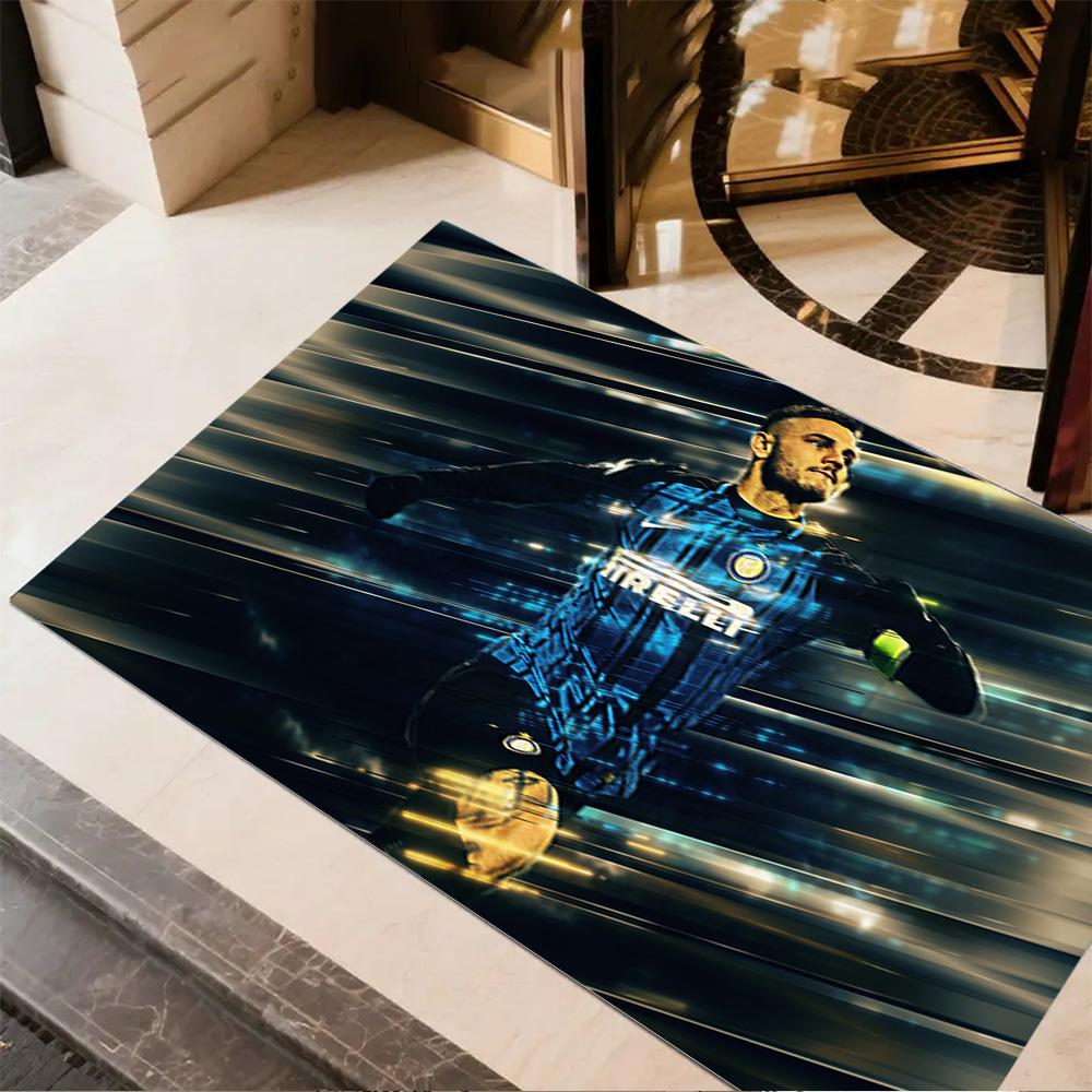 Inter Milan Celebration Floor Rug Office Rug Suitable for Study Room Outdoor Playrooms Bedrooms Anti-slip Rug Decorate Offices Best for Christmas
