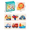 Animal Traffic Wooden Themed 3d Building Blocks For Kids Cognitive Development