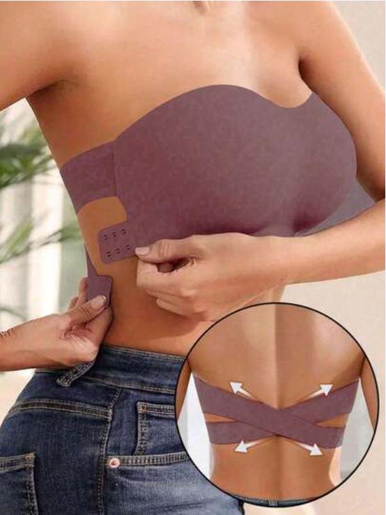 Women's European & American Style Seamless One-Shoulder Strapless Bandeau - Anti-Exposure, Thin, Large Size