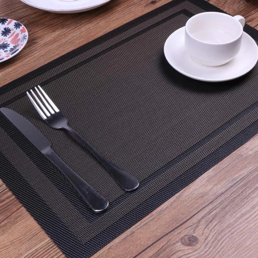 PVC Placemat Waterproof Easy Clean Table Mat Disc Pads Bowl Pad Coasters Table Cloth Slip-resistant for Dining Table Decoration