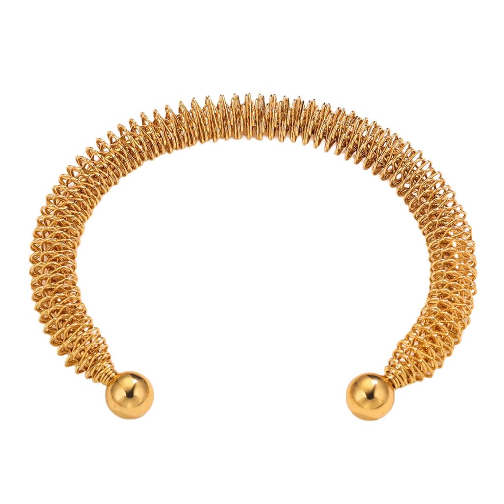 Adjustable Spring Bracelet Fashion Opening C Shaped Handchain Bohemian Stainless Steel Wristchain Bangle Women Accessory