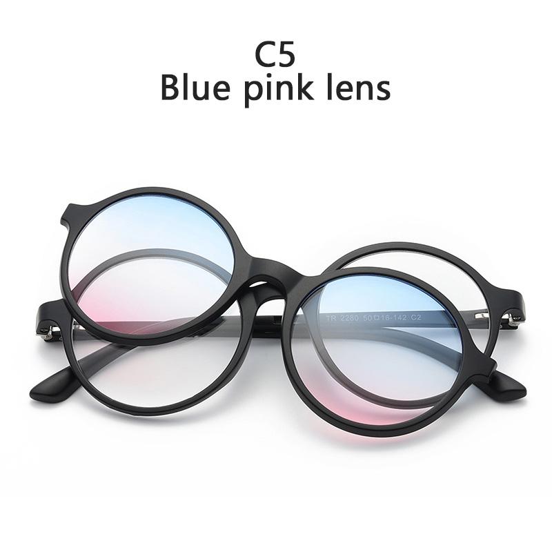 

Круглая оправа Модные поляризационные солнцезащитные очки Магнитная фиксация Разнообразные наборы клипс Зеркальные очки ночного видения Мужские SHOW AS PICTURE