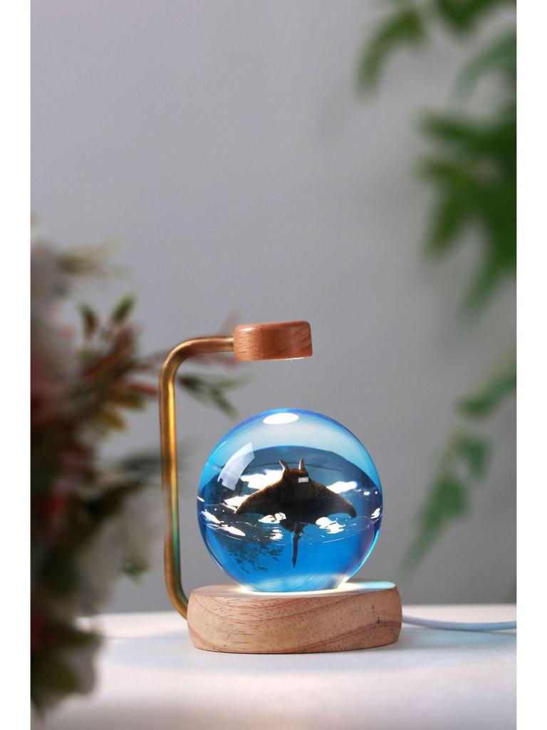 Ocean Whale Resin Crystal Ball Night Light Music Box – Ideal Birthday Gift for Kids & Friends