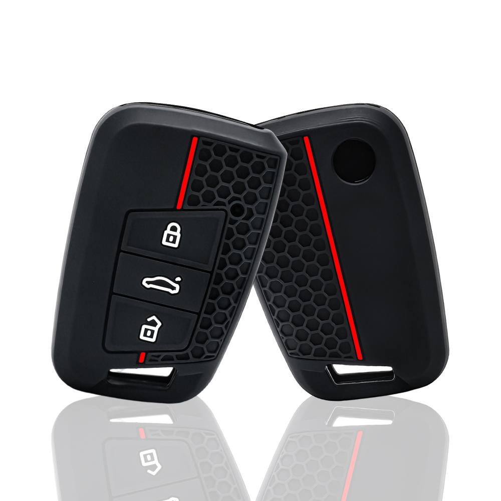 3 Button Silicone Remote Car Key Case Cover For Vw Passat B8 Skoda Kodiaq Superb A7 Car Keyless Fob Shell Holder Protector