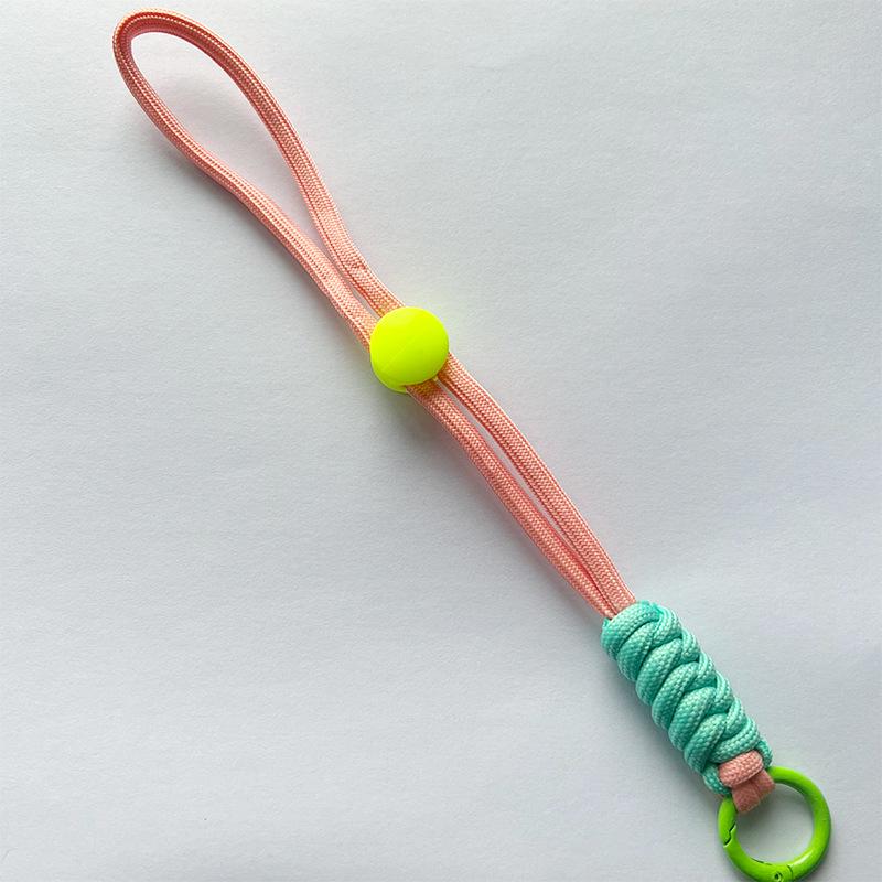 Colorblock Knotted Phone Lanyard: Creative Short Woven, Detachable, Anti-Lost Keychain Strap for Phone Cases