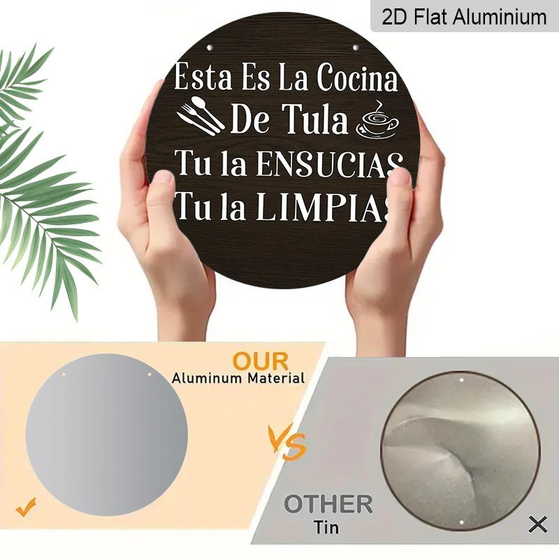 2D Flat Retro Aluminum Wall Decorations In Various Sizes. Fun Spanish Round Signs, Humorous Kitchen and Home Decor, Ideal for Home Décor and Gifts