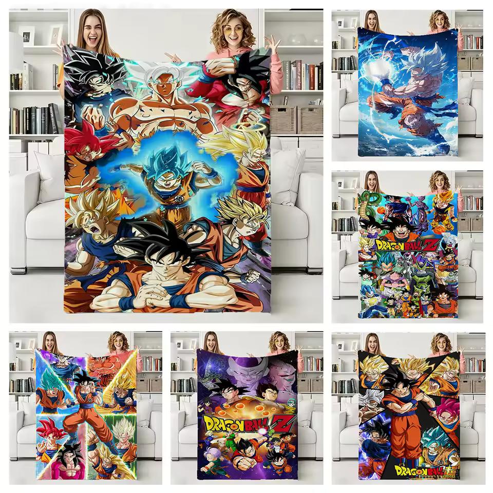 D-Dragon Ball Goku Super Z Soft Warm Flannel Blanket Art For Bedroom Wall Living Room Decor Bed Picnic Office for Birthday Gifts