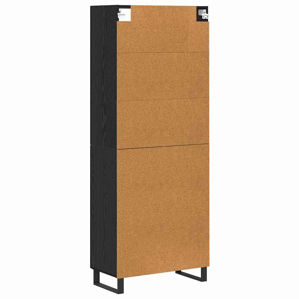 Highboard 2 pcs Black Oak Effect 69.5 x 34 x 180 cm