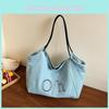 Style Large Capacity Denim Bag For Casual Daily With Embroidery And Magnetic Closure