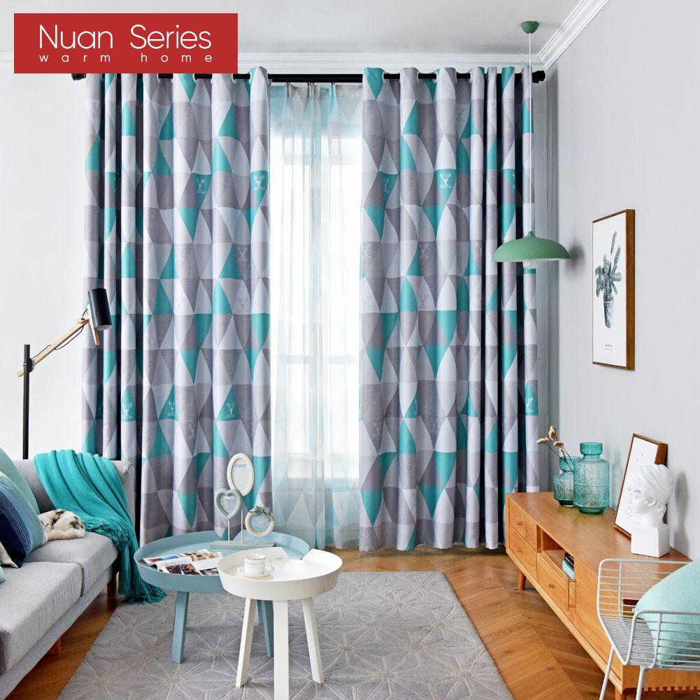 

1PC Nuan Series Geometric Ins Style Blackout Curtains Modern Minimalist Thick Curtains for Bedroom Living Room Balcony Window for Home Decor W100cm x L130cm рожевий