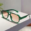 Vintage Herren Quadratische Sonnenbrille mit Doppelsteg Mode Grün Ozean Gläser UV400 Brillen Damen Trendnieten Sonnenbrille