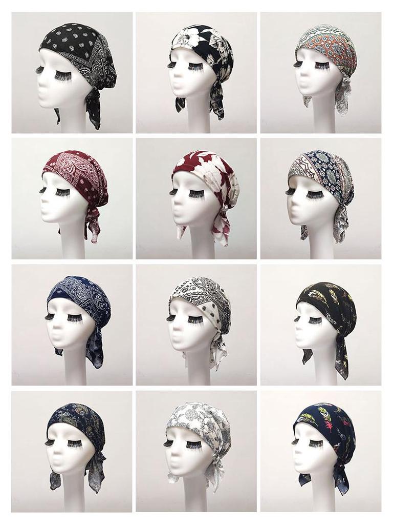 White Pirate Tricorne Bandana Chemotherapy Cap - Thin, Breathable, Adult Headwrap