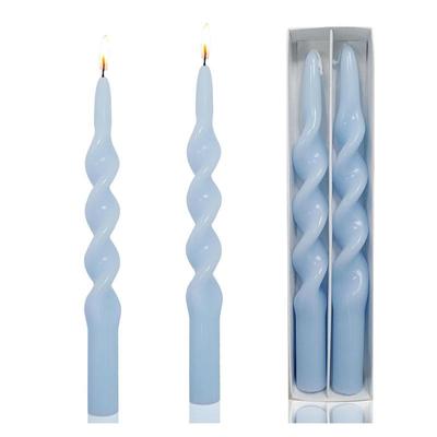 Candele a spirale blu coniche intrecciate, 10 pollici, candele da cena fatte a mano senza profumo, set per la decorazione della casa per le feste di nozze e le vacanze
