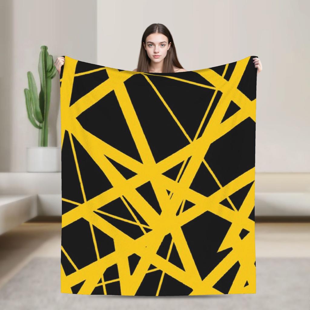 Warm Cozy Blankets Plane Travel Van Halen Blue Rock Stripes Throw Blanket Graphic Bedspread For Sofa Home