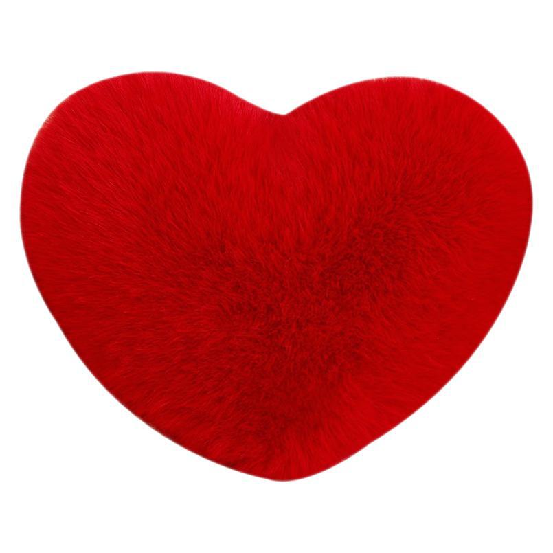 Heart-Shaped Faux Wool Love Pillow for Sofa and Office Chair Backrest