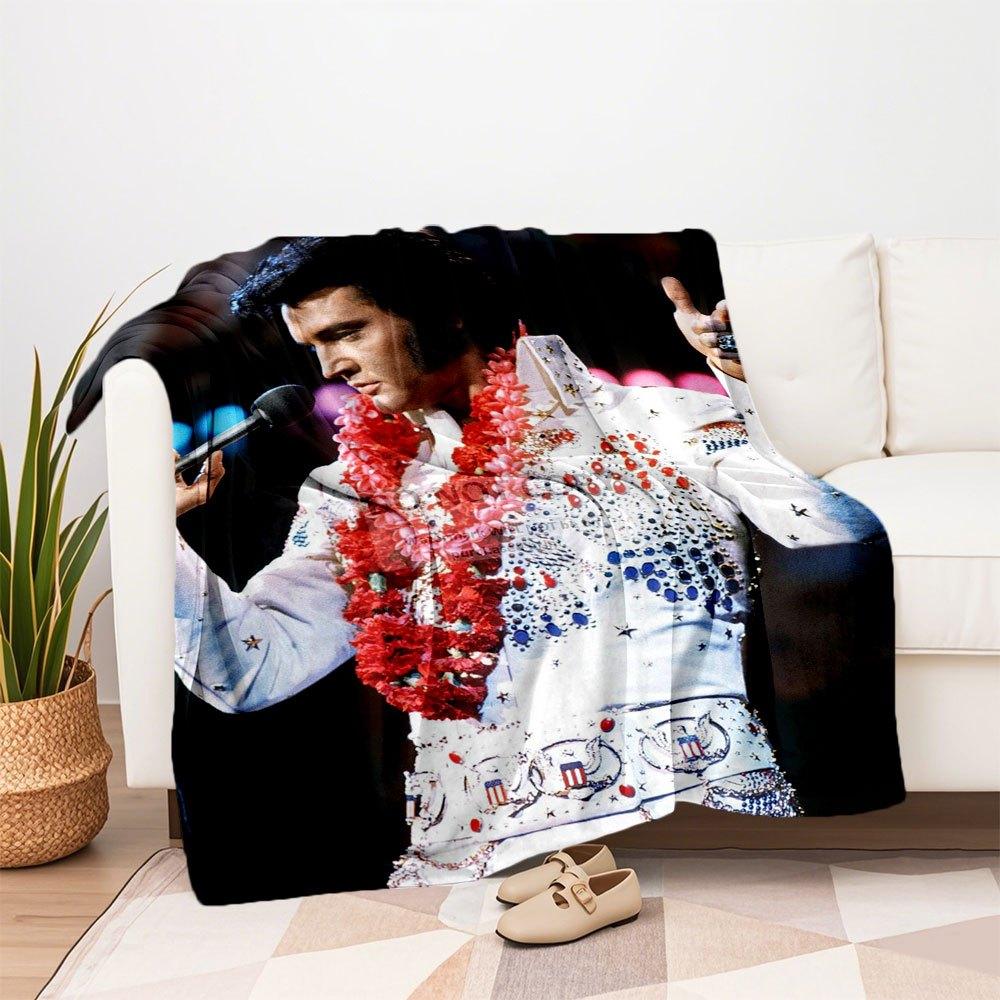 Elvis Presley Aloha From Hawaii Concert ShirtCoperta Coperta in Flanella per Divano, Letto, Viaggio, Campeggio, Ufficio, Divano, Sedia e Letto Regalo