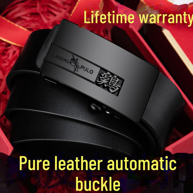 Paul Men's Genuine Leather Automatic Buckle Belt - Versatile Fashion for Business