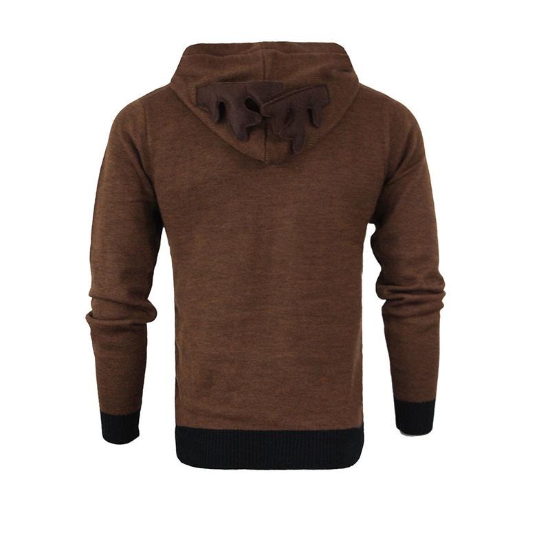 Luxuriöser Herren Weihnachts-Hoodie Pullover mit flauschigem Rentier-Design