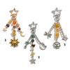 Fashionable Irregular Stone Keychain Colorful Beads Keyring with Stars Moon Sun Pendant Lightweight Key Accessory