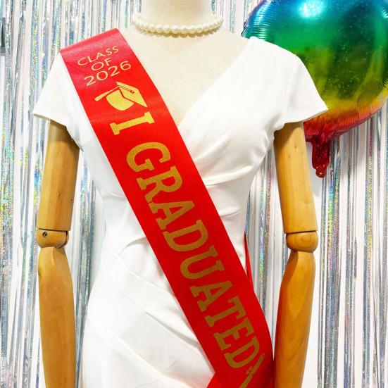 Graduation Ribbon Letter Print Adjustable Length Class of 2026 Celebration Ribbon Ceremony Outfit Accessory