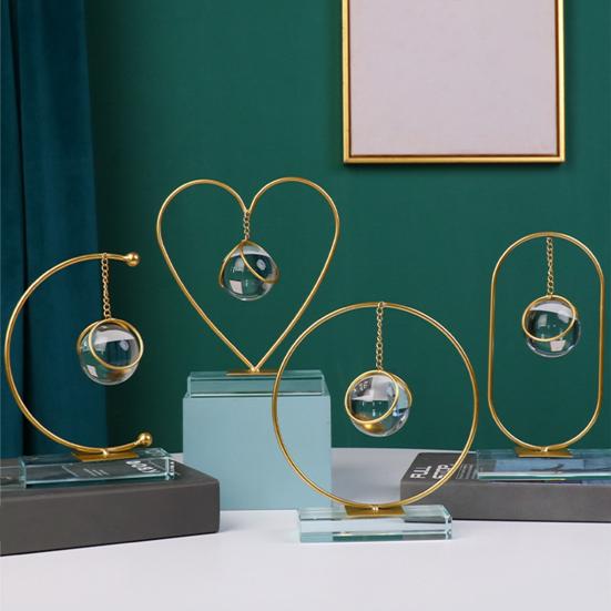 

Добавление жизненной силы Ремесла Металлический кронштейн Шар Орнамент Инновационный мульти-стиль Искусственный хрустальный шар Орнамент для гостиной