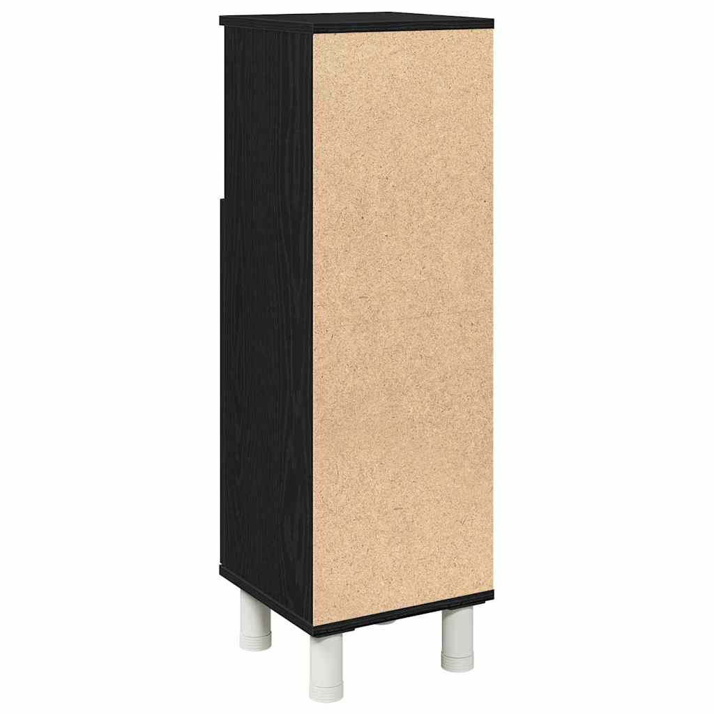 Bathroom Cabinet with Door Black Oak Effect 30 x 30 x 95 cm