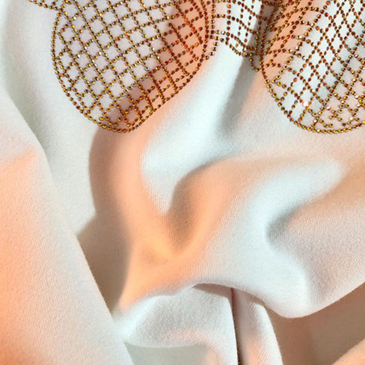 Short-sleeved T-shirt for Women's Summer Korean Loose Large Size Mid-length Shiny Bear Top