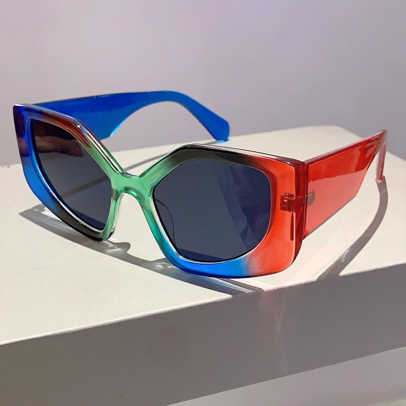 

Новые женские солнцезащитные очки Polygon Винтажные многоградиентные конфетные оттенки Модный брендовый дизайнерские очки для путешествий Other