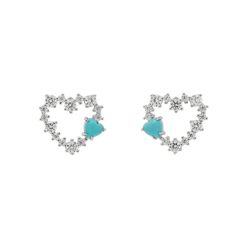 JYDDM 925 Funkelnde Herz-Ohrringe
