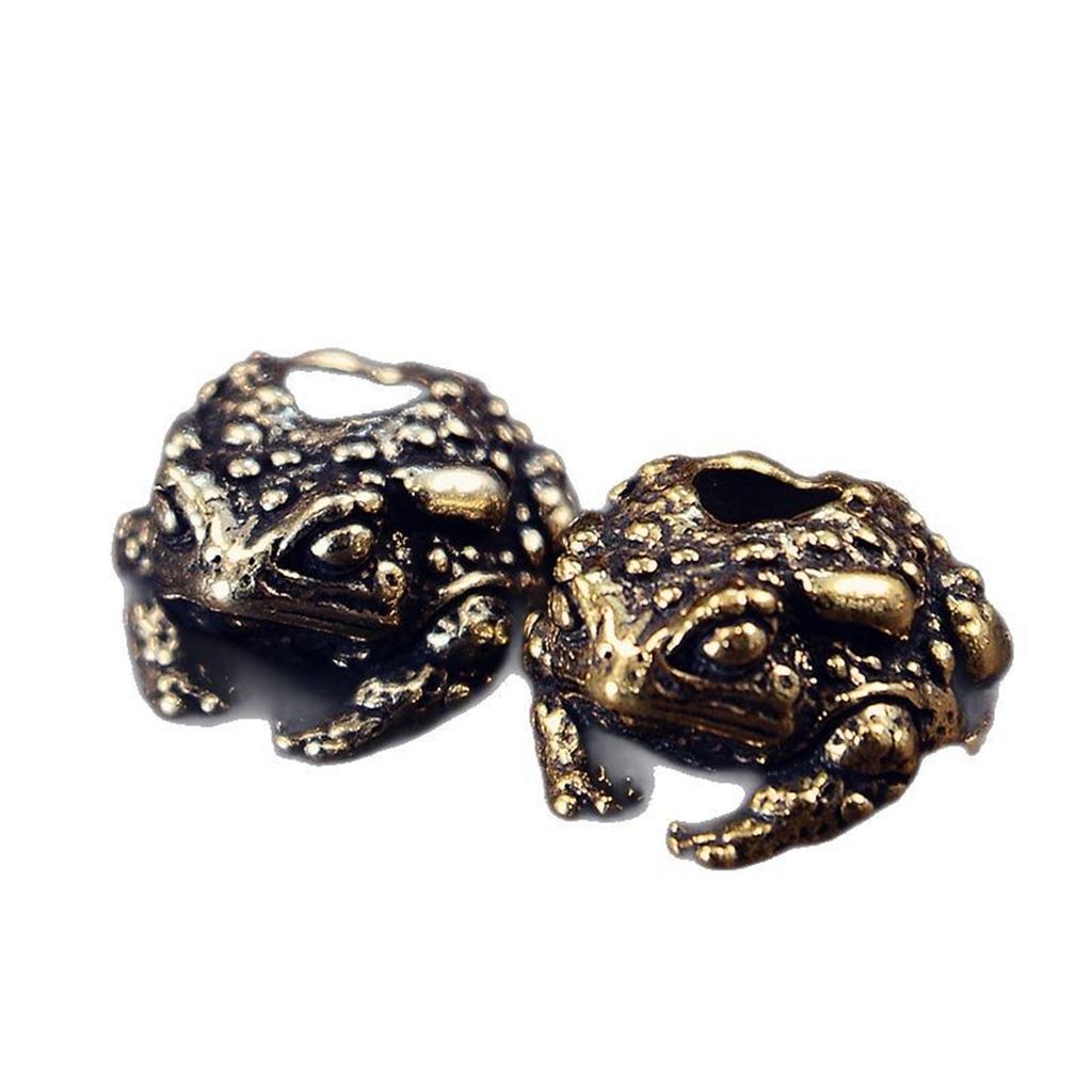 Vintage Brass Toad Charm Bead For EDC Paracord Bracelet DIY Jewelry Making Supplies